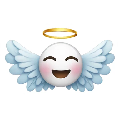 Cute smiley face with angel wings  sticker