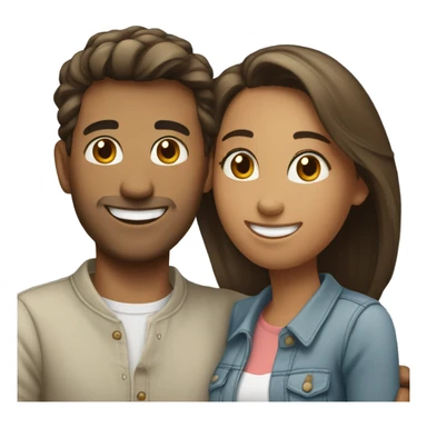 happy couple in casual attire sticker