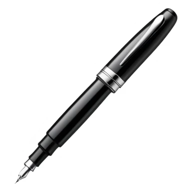 fountain pen drawing a smooth curved line, representing logo design sticker
