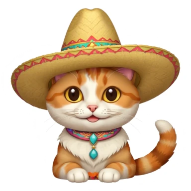mexican hat cat sticker