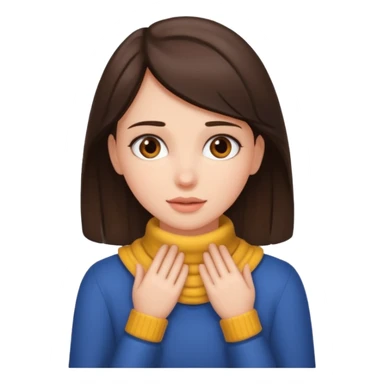 brunette girl with hands around her neck sticker