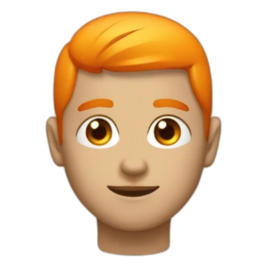 Emoji con ojos de corazon naranja sticker