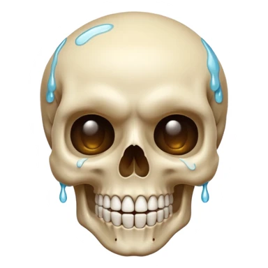 Skull smiling sweat drip sticker