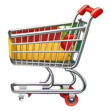 Create a round sticker with a dark black background inside the circle, dynamic edges that smoothly transition step-by-step from green to yellow to red to purple, a small shopping cart icon in the center, the title text ‘New stock soon’, where the word ‘soon’ is blinking in bright blue color.” sticker