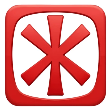 general red x symbol, make it a bit slim sticker