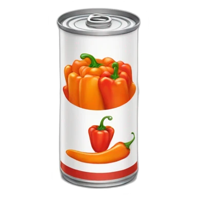 Orange Can of red peppers with sauce sticker