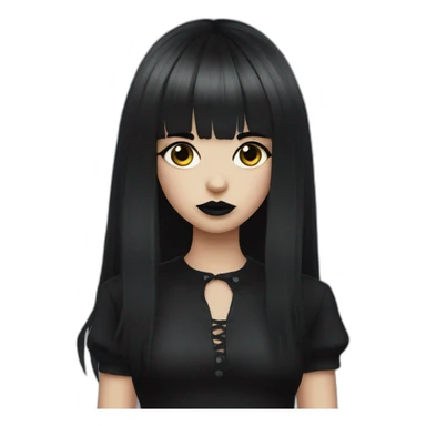 goth girl with bangs sticker