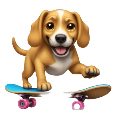A dog skating on a skateboard  sticker
