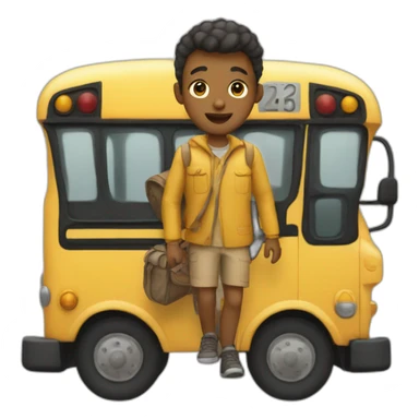 School bus human sticker