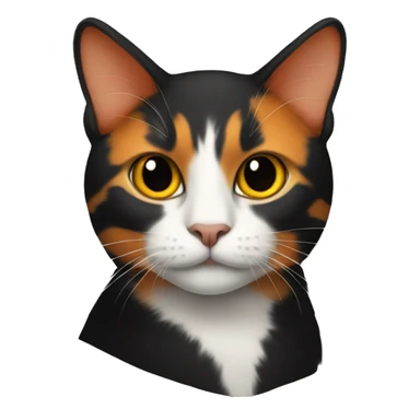 black and orange cat combined sticker