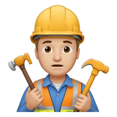 ein baurbeiter mit einem hammer sticker