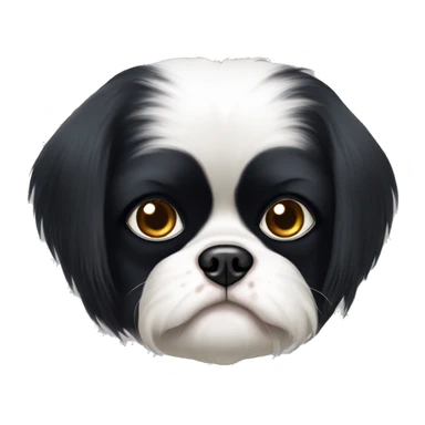 japanese chin with one black eye and one white eye  sticker