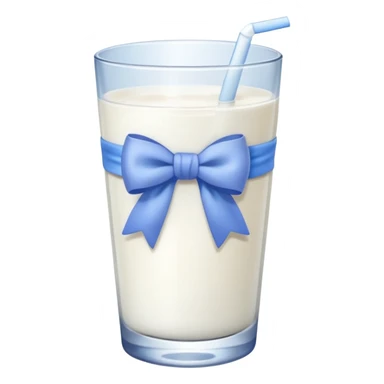 Glass of milk with a Periwinkle bow wrapped around the glass  sticker
