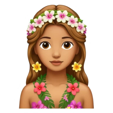 Hawaiian with flowers waterfall sticker
