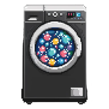 washing machine with bubbles sticker