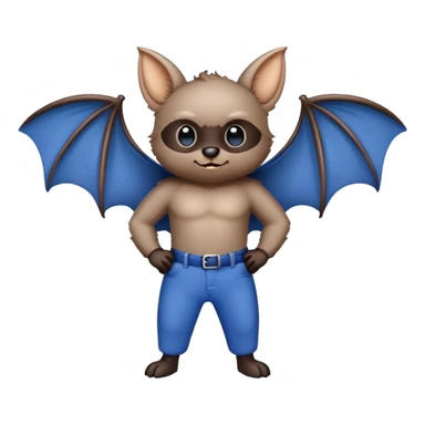 Bat wearing pants  sticker