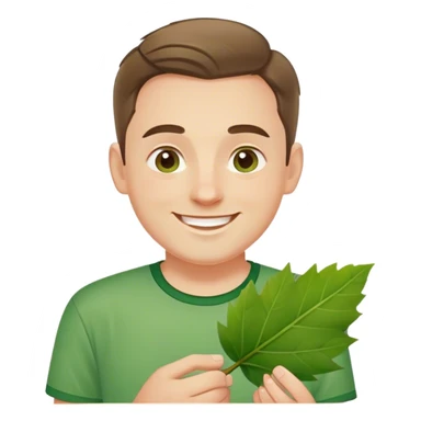 polish man in green shirt happy leaf sticker