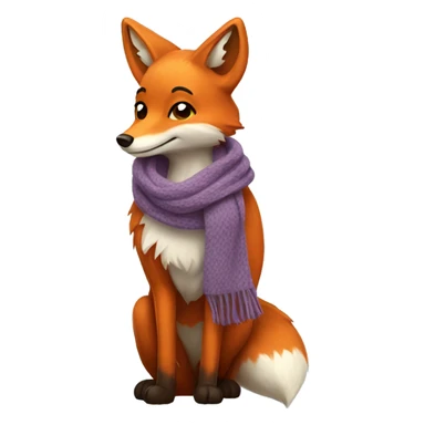 Fox wearing a scarf sticker