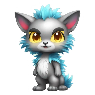 Anthro-Edgy-Gradient-Fantasy-Fur-Sona-Chibi-Shiny-Fakémon-Hybrid full body sticker