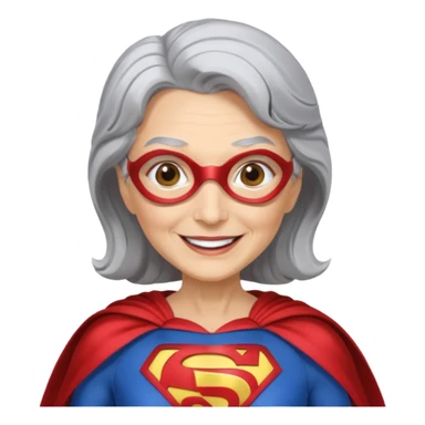 Laughing elderly superwoman sticker