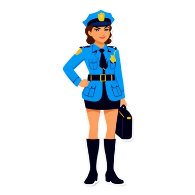 Police lady sticker