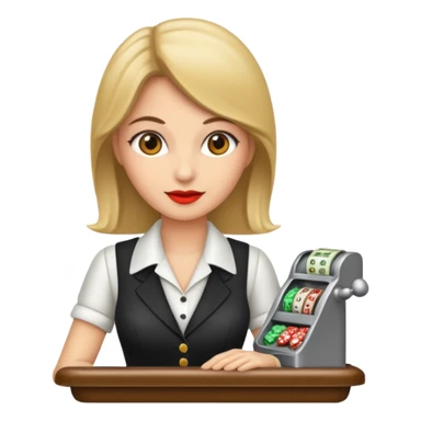 casino cashier woman sticker