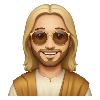 Rejoicing golden jesus figure sunglases sticker