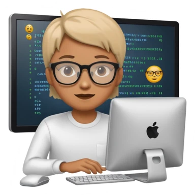 Generate a realistic emoji of something getting programmed by a logistic person sticker