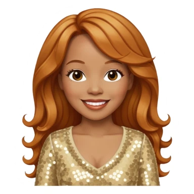 Tina Campbell from Mary Mary with long reddish blonde hair, cream sequin outfit sticker
