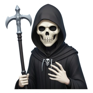 grim reaper inspired by Fortnite, dramatic pose sticker