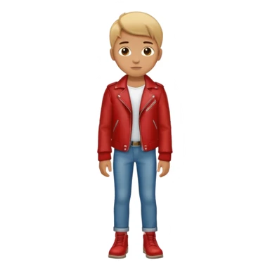 Boy in leather jocket, full body, different color leather jocket, close up sticker