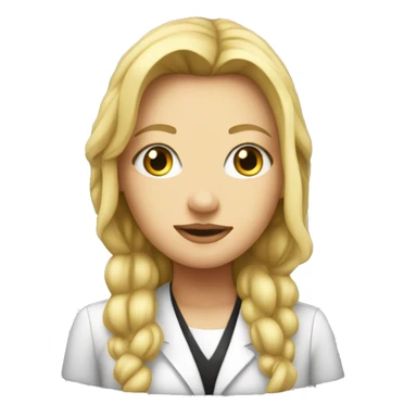 blonde white girl with "PhD" written behind her sticker