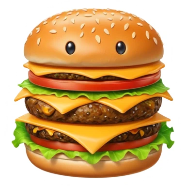 hamburger with eyes and mouth sticker