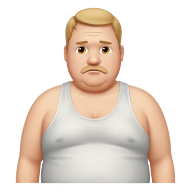 obese middle aged white man in wifebeater sticker