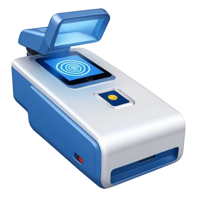 mobile scanner, blue laser, front view sticker