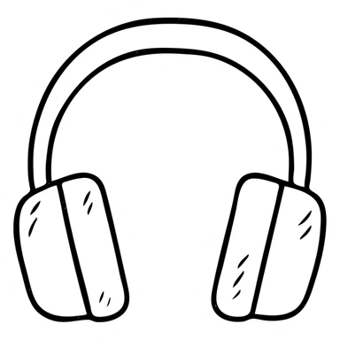 hand drawn outlined headphones icon sticker