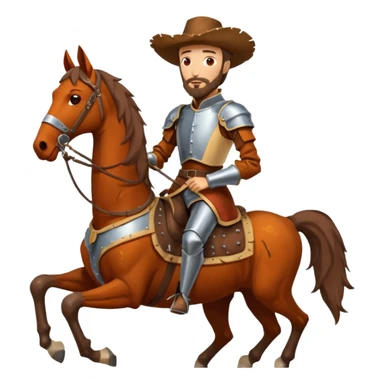 funny Don Quixote on his horse Rocinante sticker