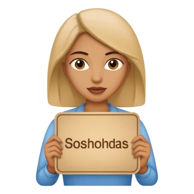 women with a sign with "Sosholondas" on it sticker
