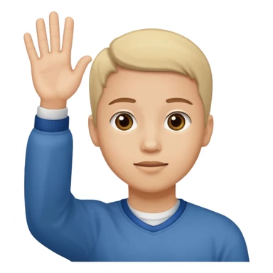 student raising hand to ask a question sticker