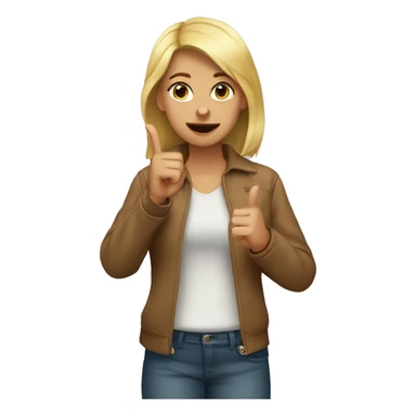 Girl pinching fingers together  sticker