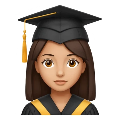 Niña graduada morena pelo liso  sticker