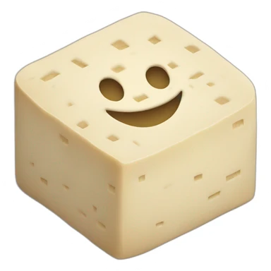 round tofu with a grid pattern on top sticker