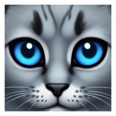 intense angry stare black cat blue eyes  sticker