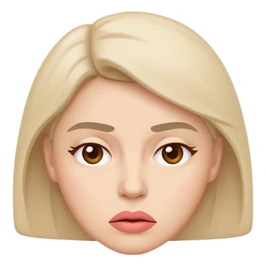 minimal flat emoji of an irritable face,
slightly furrowed eyebrows,
tight lips but not angry,
emotion restrained and subtle,
soft pastel warm-gray tones,
emotional but calm design,
modern female health app style,
transparent background,
vector illustration
 sticker