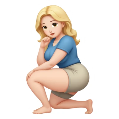 Curvy beauty kneeling sticker