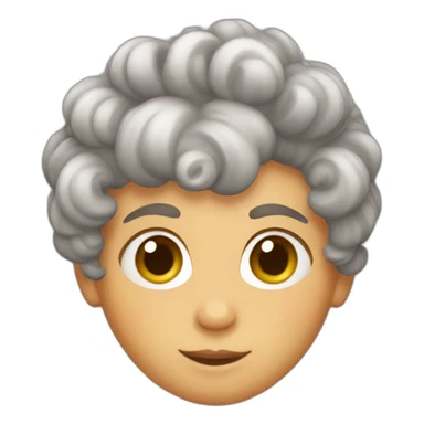 a boy with short brown hair and curlers sticker