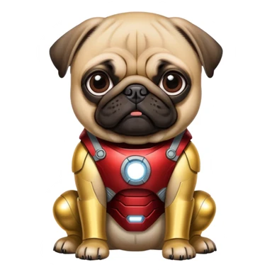pug ironman sticker