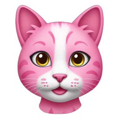 pink cat with cosmetics  sticker