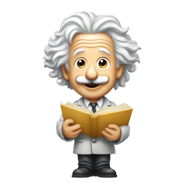 happy albert einstein holding conffeti  in one hand sticker