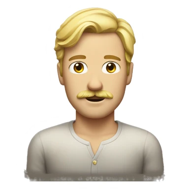 man with blond hair, a mustache, and freckles sticker